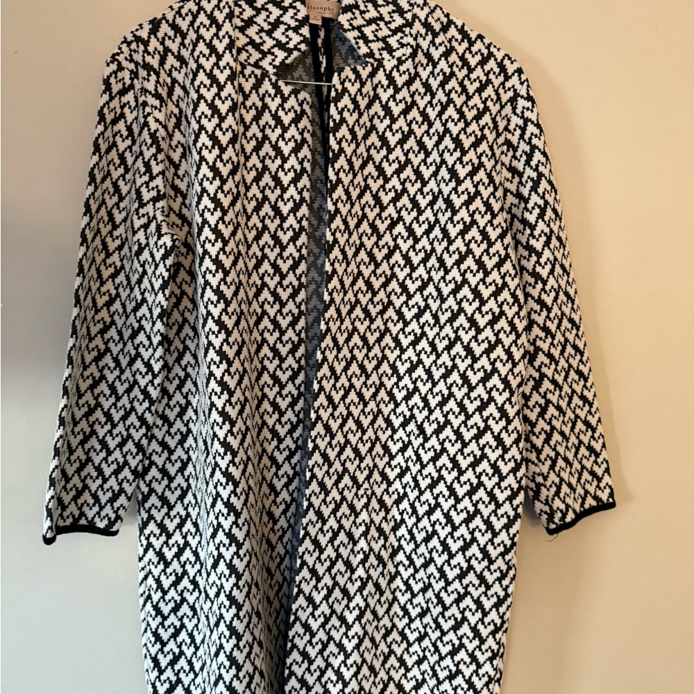 Philosophy Black and White Cardigan
